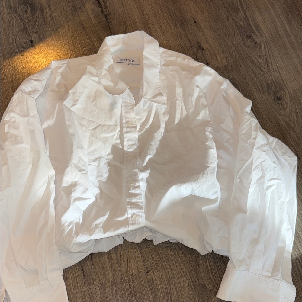 Parke White Poplin Bubble Down Top!